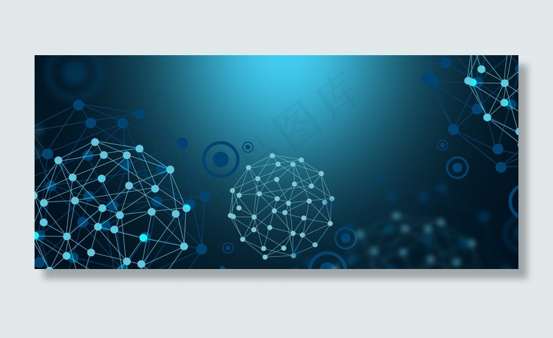 科技蓝色线条点阵banner背景