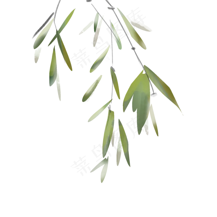 水墨山水古风竹子绿色