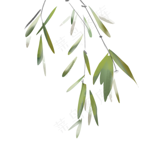 水墨山水古风竹子绿色