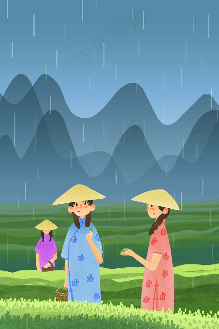 二十四节气之谷雨(3545X5315(DPI:300))psd模版下载
