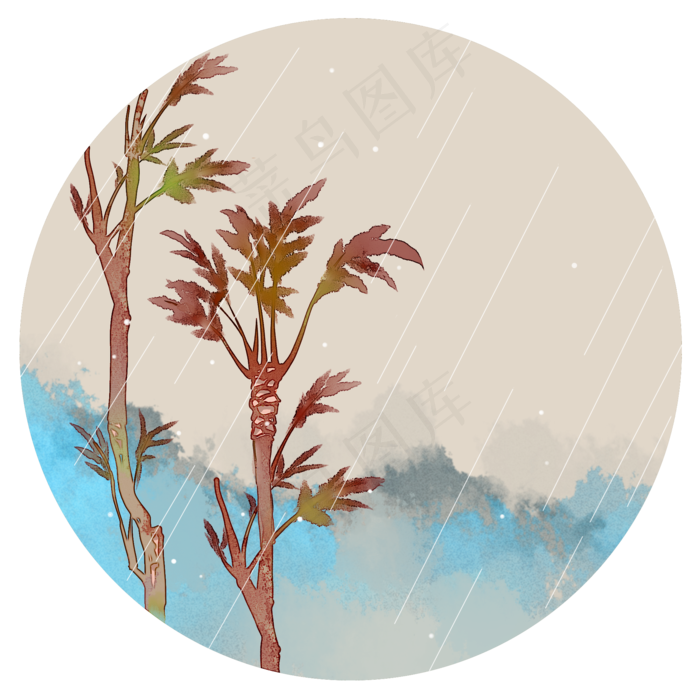 谷雨香椿二十四节气PNG素材,免抠元素
