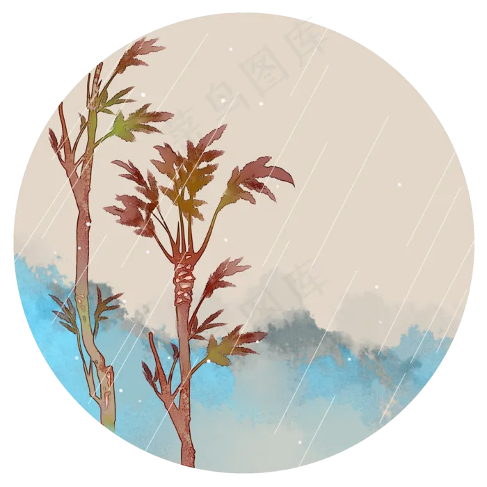 谷雨香椿二十四节气PNG素材,免抠元素(2000X2000(DPI:300))psd模版下载