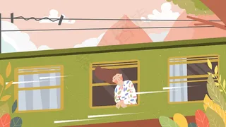 出游旅行放假大暑夏日夏天火车抢票横幅配图