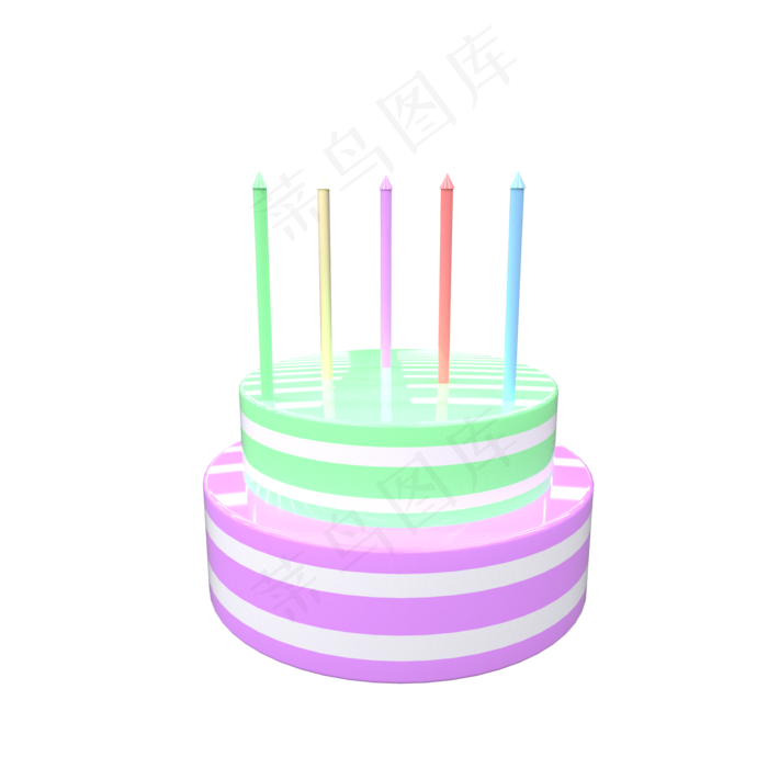 C4D立体情人节生日蛋糕装饰免