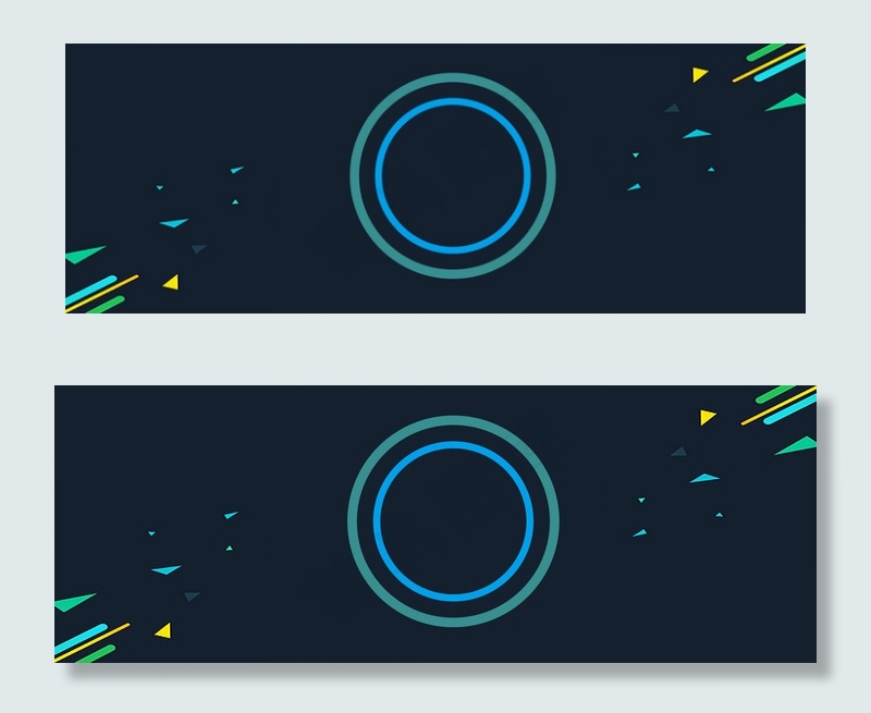 蓝色圆形边框新品上市平面广告
