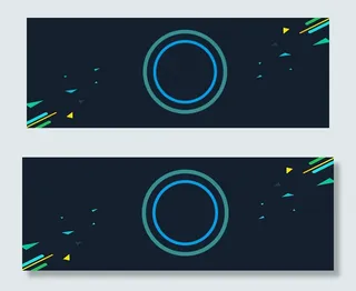 蓝色圆形边框新品上市平面广告