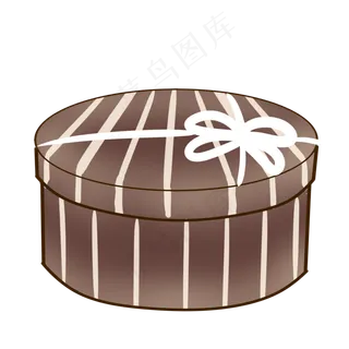 咖啡色的圆形礼盒,免抠元素
