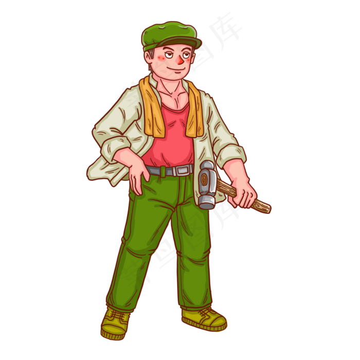 五一劳动节人物男工人