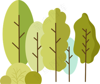 矢量树林植树绿色元素免费下载,免抠元素
