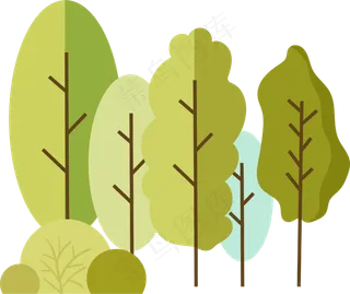 矢量树林植树绿色元素免费下载,免抠元素