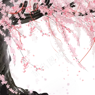 粉色植物飘花,免抠元素