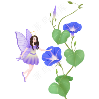 秋分秋天牵牛花与女孩