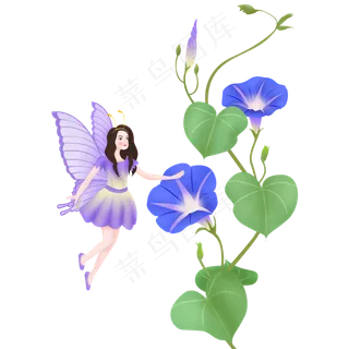 秋分秋天牵牛花与女孩