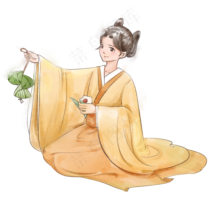 拿粽子古风女子