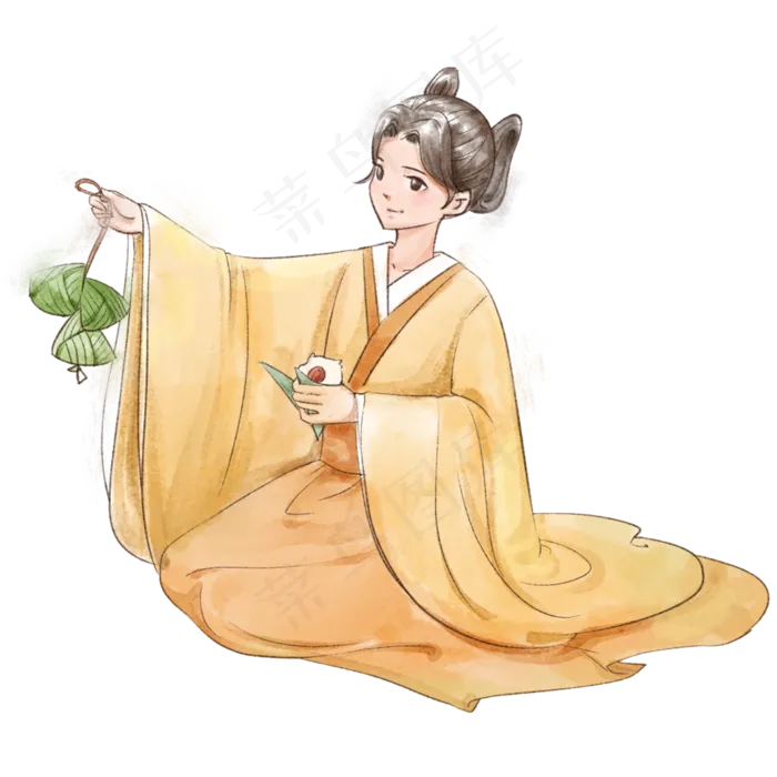 拿粽子古风女子(2000X2000)