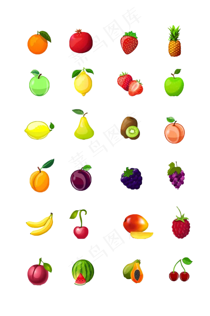 手绘水果装饰素材(2000X3000(DPI:300))psd模版下载
