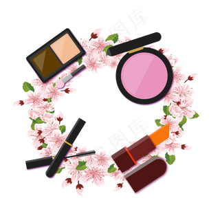 妇女节化妆品边框,免抠元素