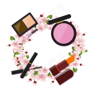 妇女节化妆品边框,免抠元素
