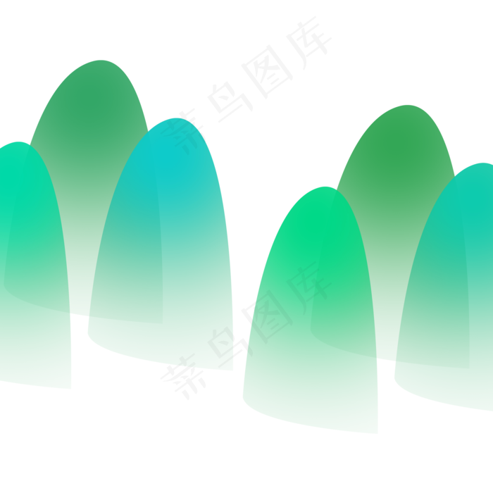 卡通青山PNG下载,免抠元素(2000X2000(DPI:300))psd模版下载