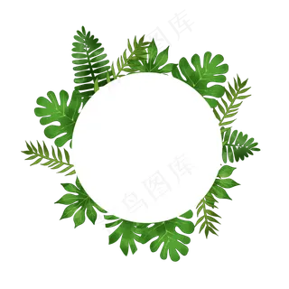 绿叶圆形ins边框