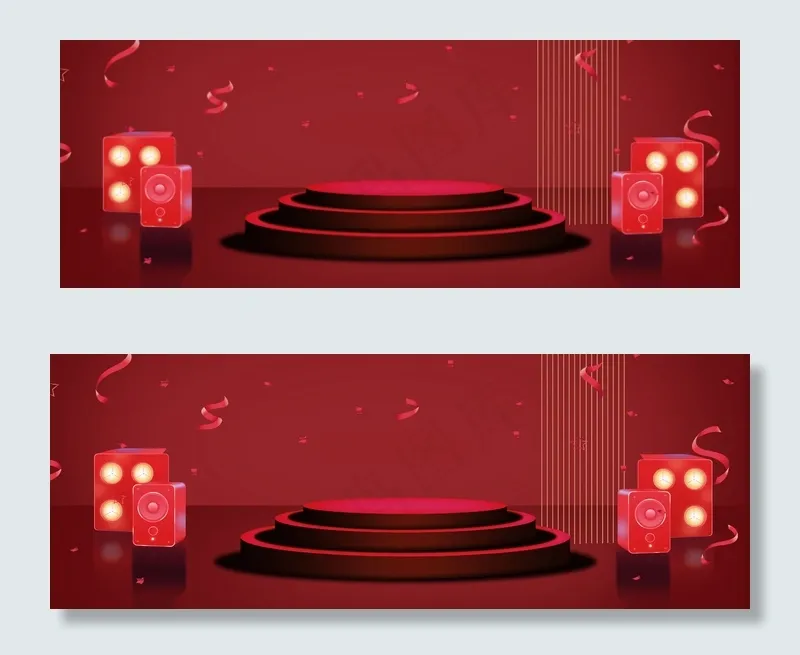 红色立体促销banner(1920*700px 	       )psd模版下载