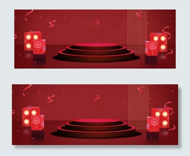 红色立体促销banner