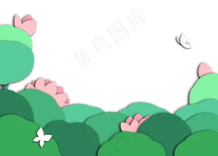 荷花边框莲叶田田