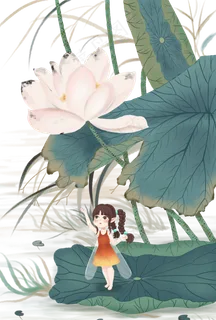 手绘大暑中国风荷花下载 手绘大暑中国风荷花下载