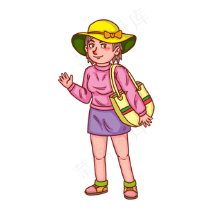 踏青出游清明节小姐姐