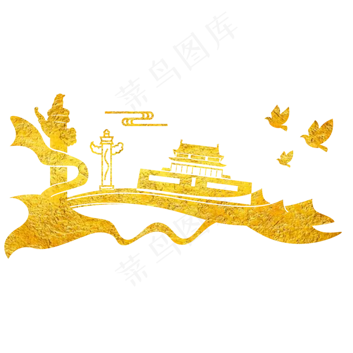 烫金党*党建华表组合(2000*2000px 300 dpi )ai矢量模版下载