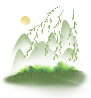 春天初春春季风景,免抠元素