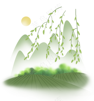 春天初春春季风景,免抠元素