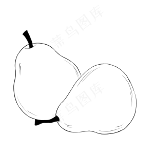 线描水果梨子