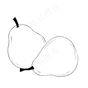 线描水果梨子