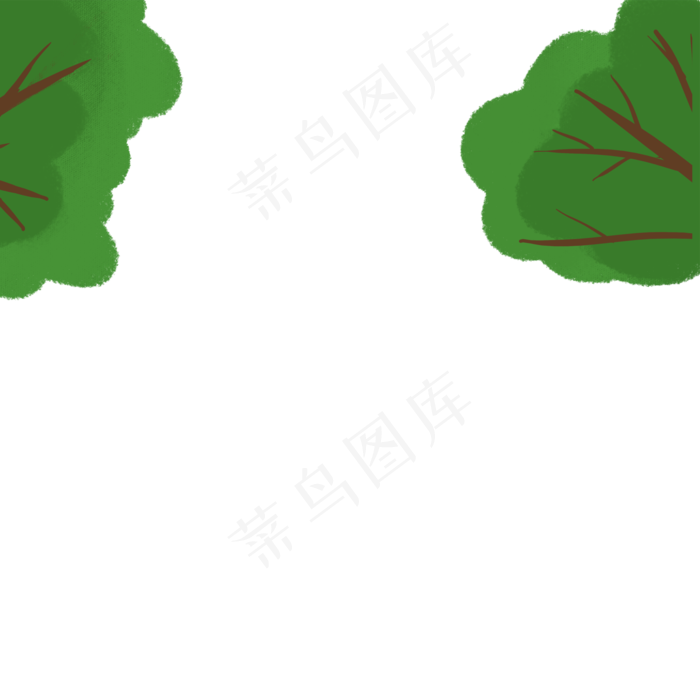 卡通春天绿色植物(2000*2000px 300 dpi )psd模版下载