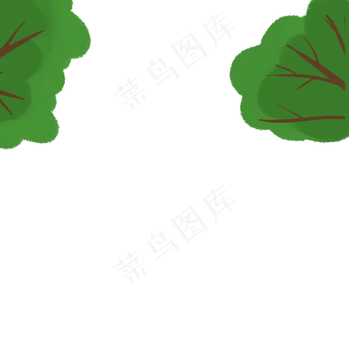 卡通春天绿色植物(2000*2000px 300 dpi )psd模版下载
