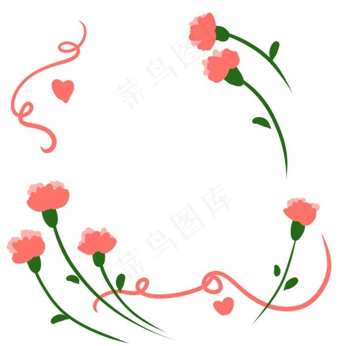 母亲节康乃馨浪漫边框