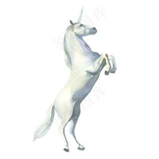 卡通水彩独角兽