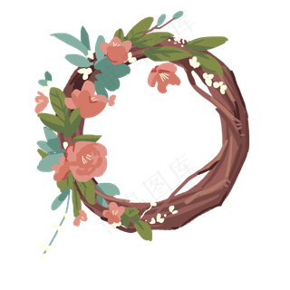 清新花藤花环边框