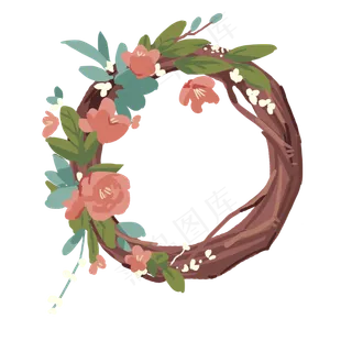 清新花藤花环边框