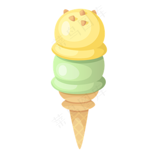 夏季食物手绘水果甜筒