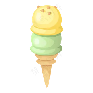 夏季食物手绘水果甜筒