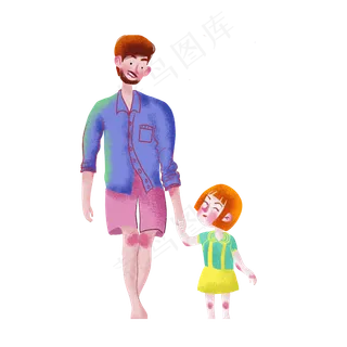 父亲节扁平风手绘