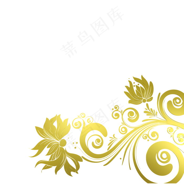 金色花鸟底纹,免抠元素(2000X2000(DPI:300))psd模版下载