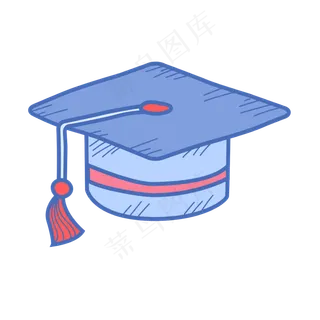 毕业季博士帽卡通矢量图,免抠元素