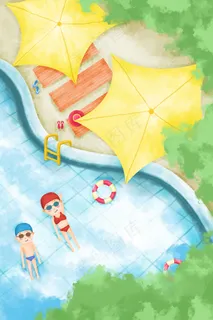 夏天立夏夏季泳池游泳 夏天立夏夏季泳池游泳