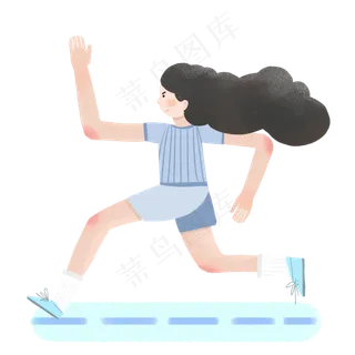 五四青年节奔跑的女青年