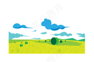 草丛草原春天场景,免抠元素