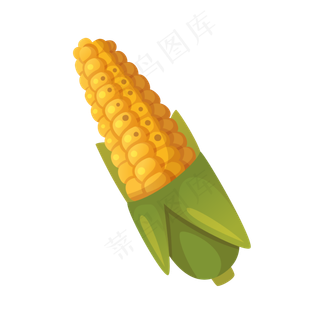 手绘卡通蔬菜玉米,免抠元素