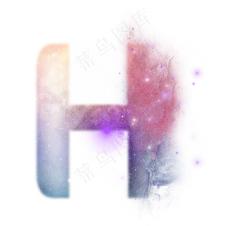 创意星空蓝色红色字母H